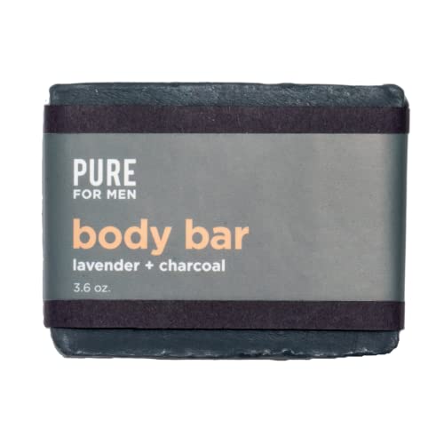 טהור עבור בר סבון גברים | ניקוי עם לבנדר ופחם פעיל, נוזלים &מגבר; עוזר לחסל ריח, טבעוני | 3.6 עוז.